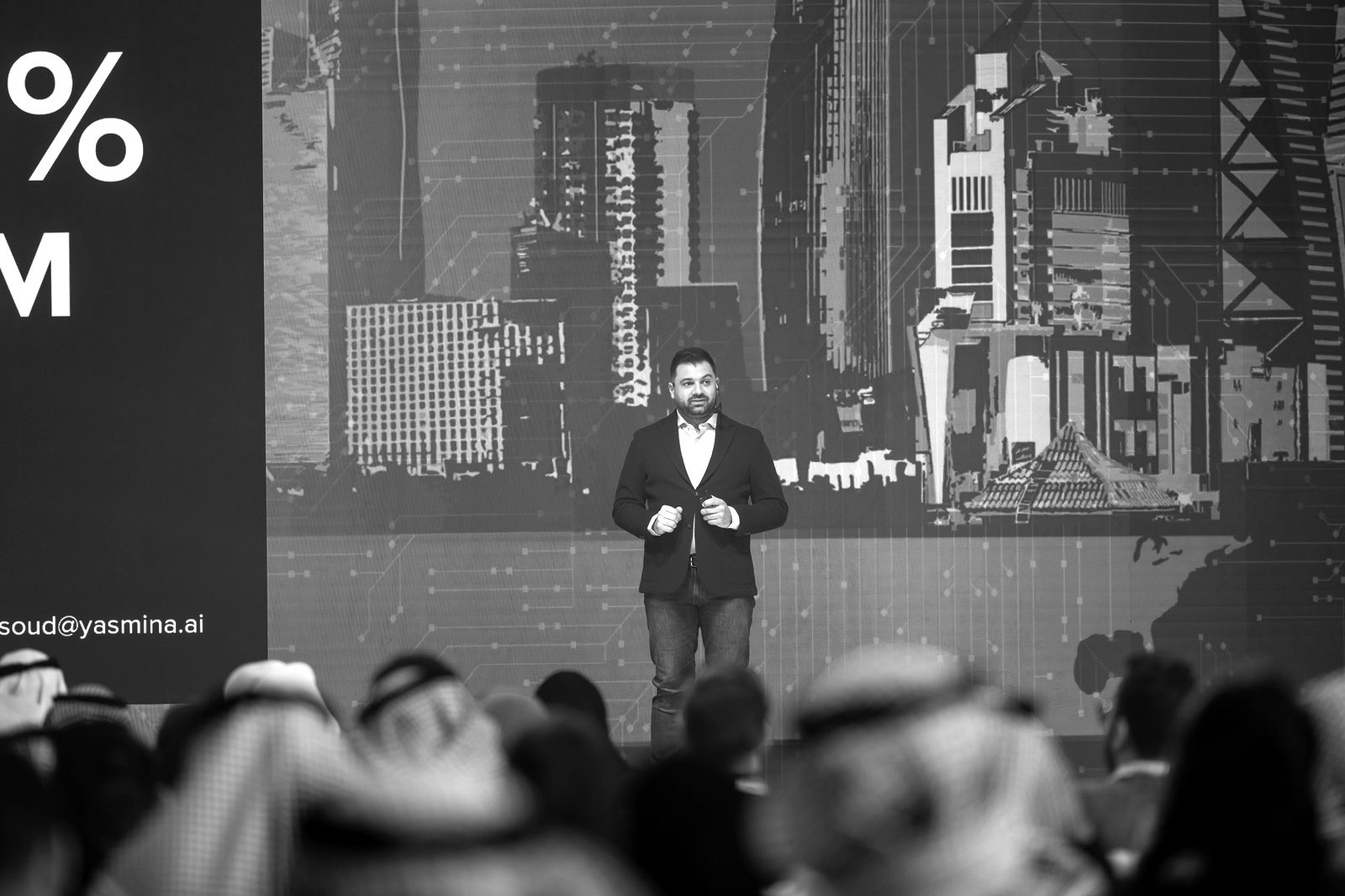 Masoud on the keynote stage